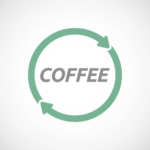 Elszigetelt újrahasznosítás jel kávé szöveggel — Stock Vector