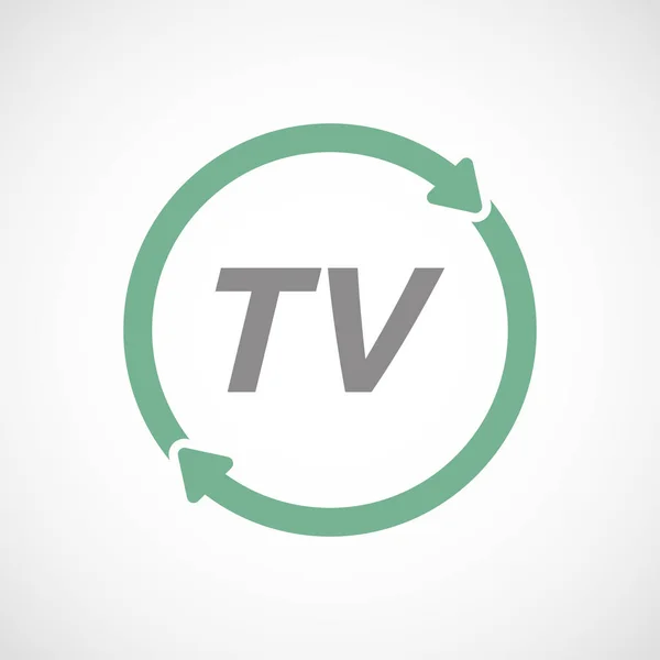 Signe de réutilisation isolé avec le texte TV — Image vectorielle
