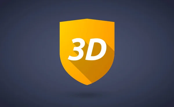 Dlouhý stín štít s textem 3d — Stockový vektor