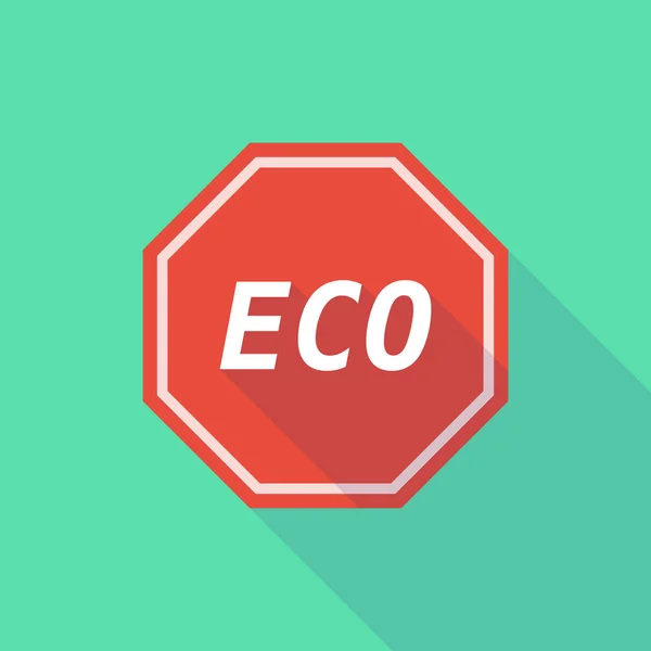 Langer Schatten Stoppsignal mit dem Text eco — Stockvektor