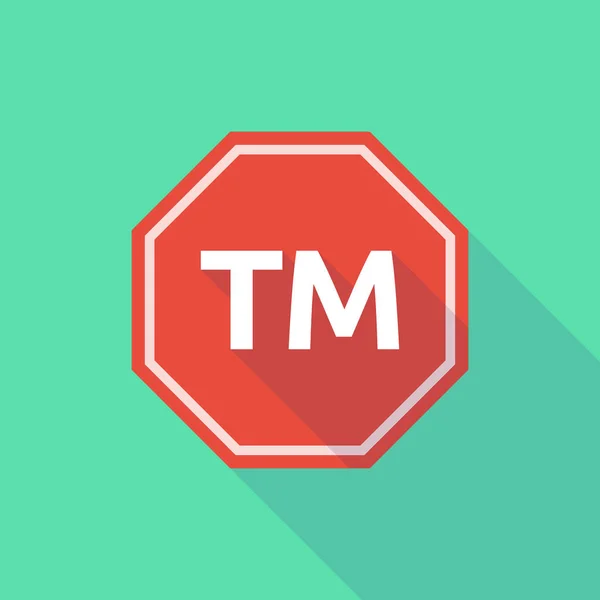 Lange schaduw stop signaal met de tekst Tm — Stockvector