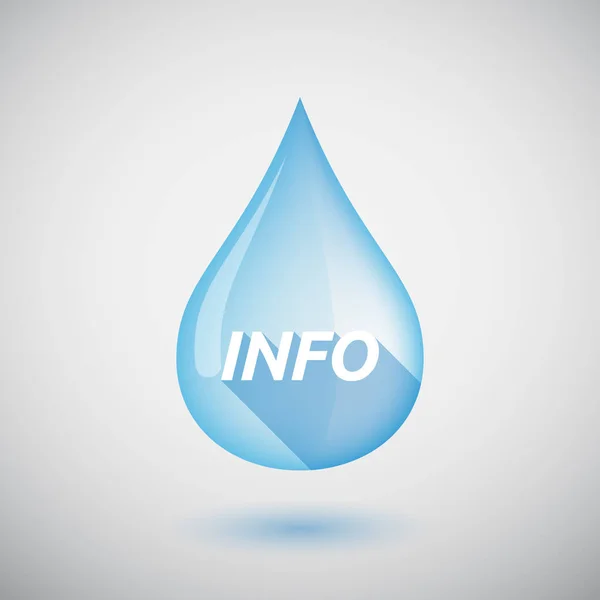 Caída de agua de sombra larga con el texto INFO — Vector de stock