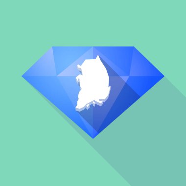 Uzun gölge elmas ile Güney Kore Haritası