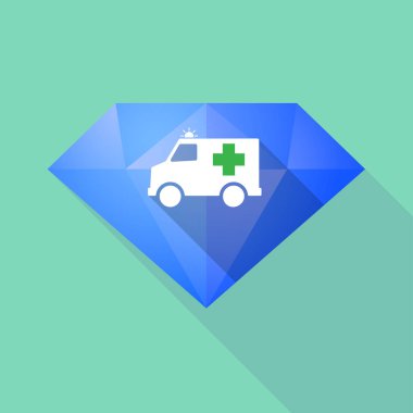 Bir ambulans simge uzun gölge baklava