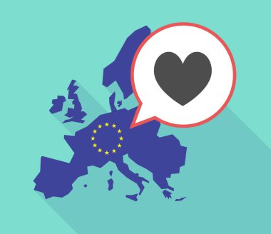 Kalp poker oyun kağıdı işareti ile AB harita Haritası