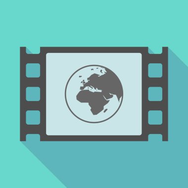 Uzun gölge çerçeve bir Asya, Afrika ve Avrupa bölgeleri ile