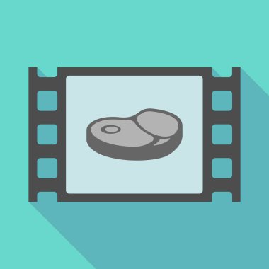 Uzun gölge çerçeve ile bir biftek simgesi