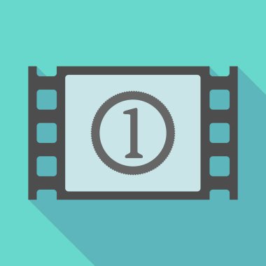 Uzun gölge çerçeve ile bir sikke simge