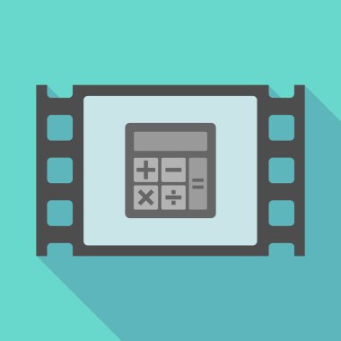 Uzun gölge çerçeve bir hesap makinesi ile