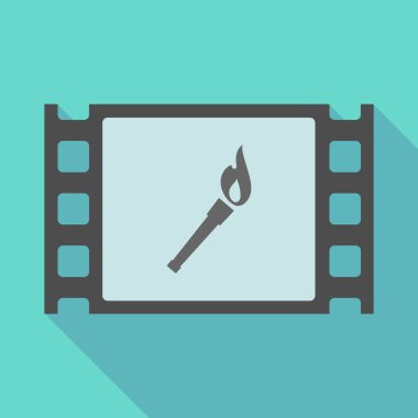 Uzun gölge çerçeve ile bir meşale simgesi