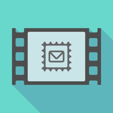 Uzun gölge çerçeve bir posta damgası işareti ile