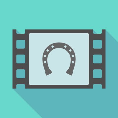 Uzun gölge çerçeve ile bir at nalı işaret