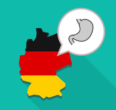 Sağlıklı insan mide simgesi ile Almanya Haritası