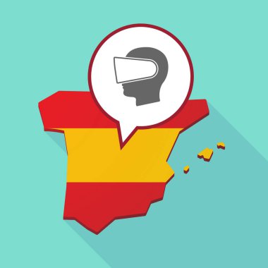 İspanya Haritası bir sanal gerçeklik kulaklık giyen bir erkek başı