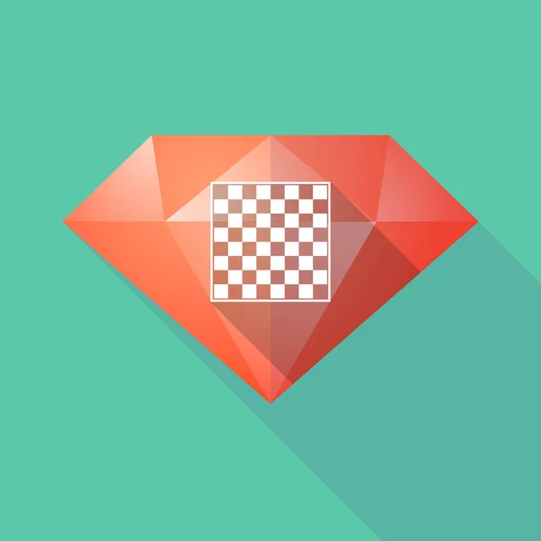 チェス盤を長い影ダイヤモンド — ストックベクタ