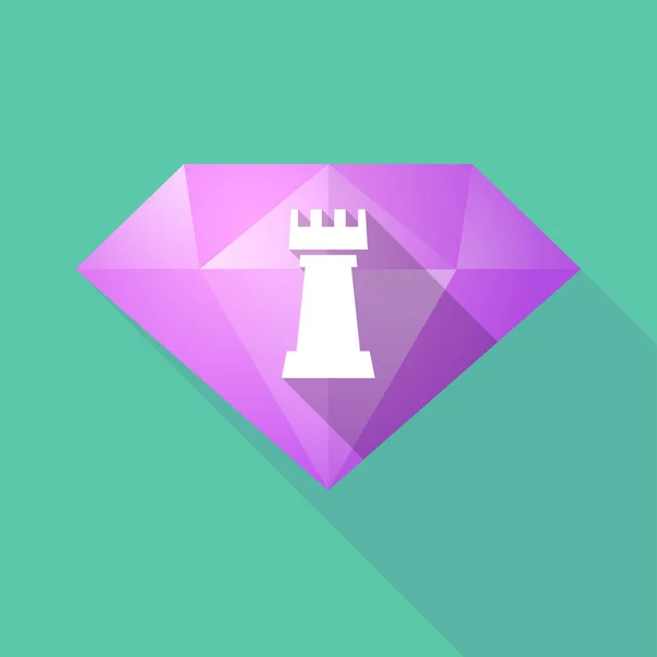 ルーク チェス図と長い影ダイヤモンド — ストックベクタ