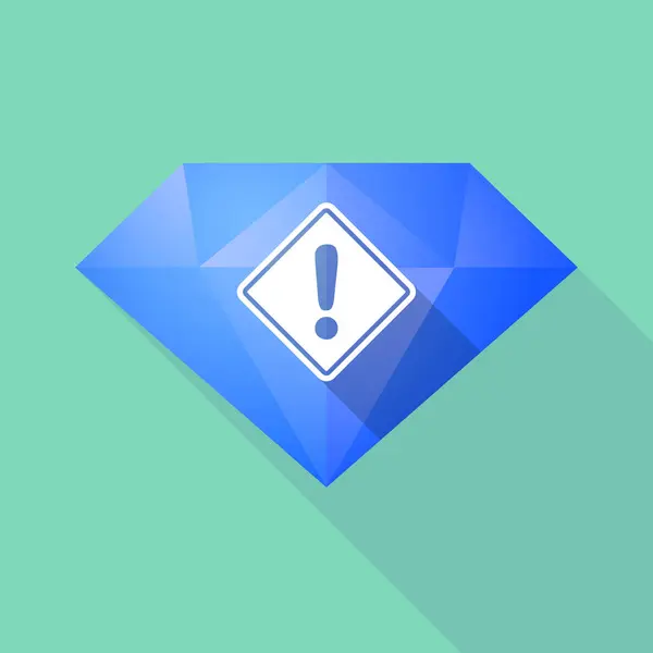 Diamant ombre longue avec un panneau d'avertissement — Image vectorielle