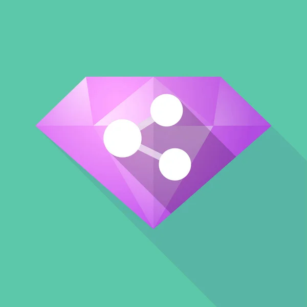 Dlouhý stín diamond s označením sítě — Stockový vektor