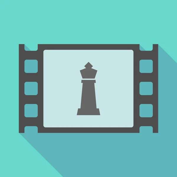 Lange schaduw filmframe met een koning schaak figuur — Stockvector