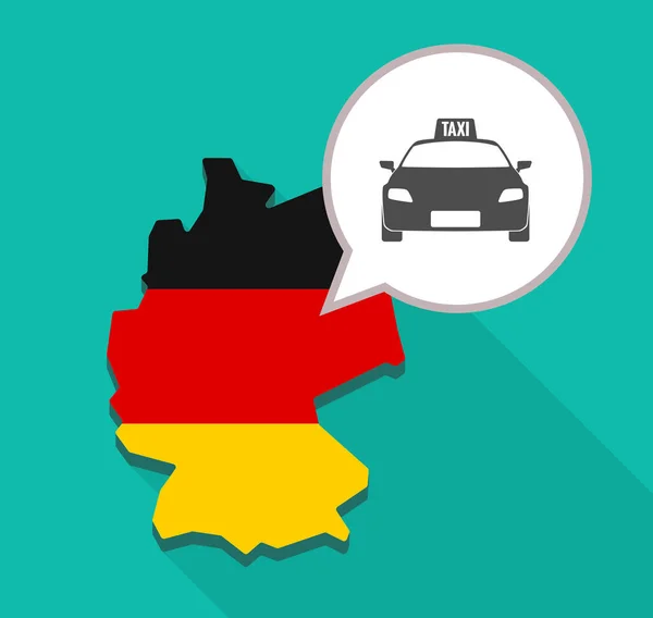Mapa da Alemanha com um ícone de táxi — Vetor de Stock