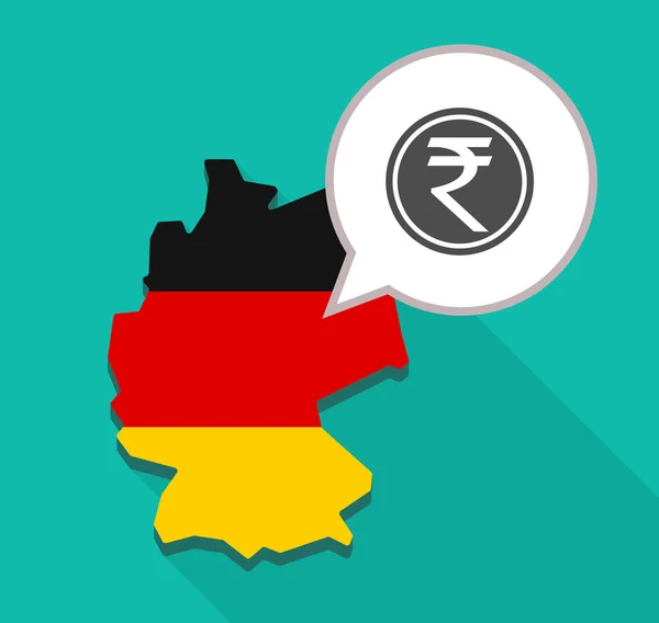 Map of Germany with  a rupee coin icon — Stock Vector