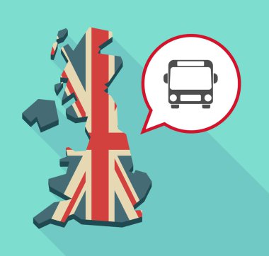 Bir otobüs simgesi ile İngiltere'de Haritası