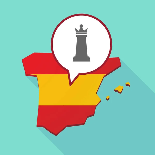 A királynő sakk szám Spanyolország Térkép — Stock Vector