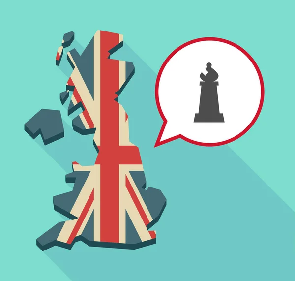 Mapa do Reino Unido com uma figura de xadrez bispo — Vetor de Stock