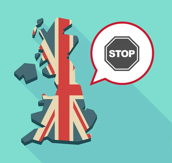 Mapa do Reino Unido com um sinal de stop — Vetor de Stock