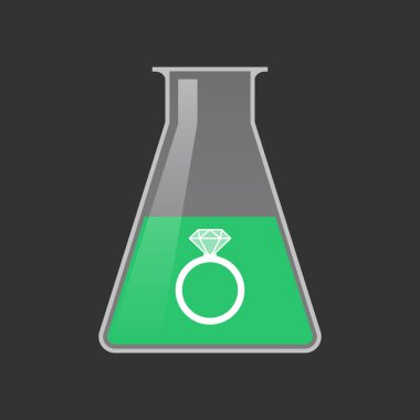 Bir nişan yüzüğü ile izole tüp