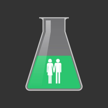 Bir heteroseksüel çift piktogram ile izole tüp