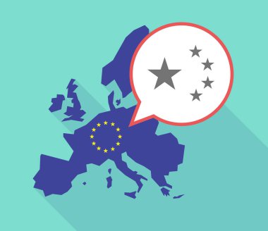 Uzun gölge AB harita beş yıldız Çin bayrak simgesi olan