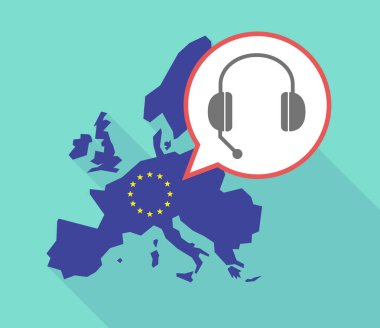 Uzun gölge AB harita eller serbest telefon aygıtı ile