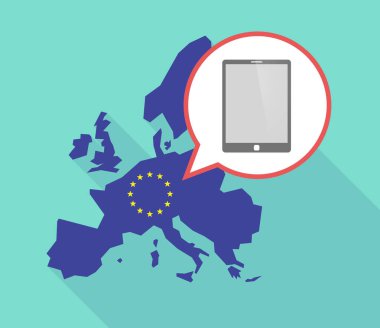 Uzun gölge AB harita ile bir tablet bilgisayar