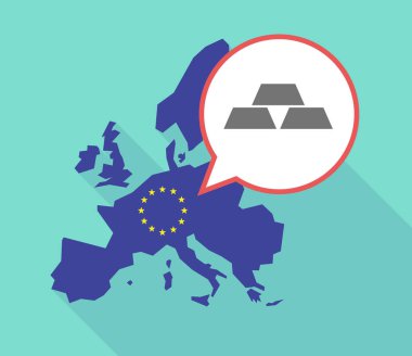 Uzun gölge AB harita ile üç altın bullions