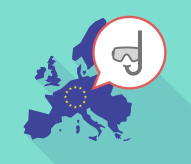 Uzun gölge AB harita ile bir dalış koruyucu gözlük