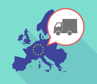 Uzun bir kamyon ile gölge AB harita