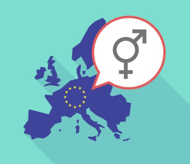 Uzun bir bigender sembol ile gölge AB harita