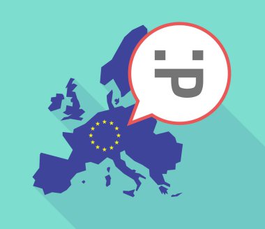 Bir dil metin yüz yapışmasını ile uzun gölge AB harita