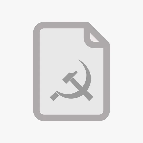 Geïsoleerde document met het communistische symbool — Stockvector