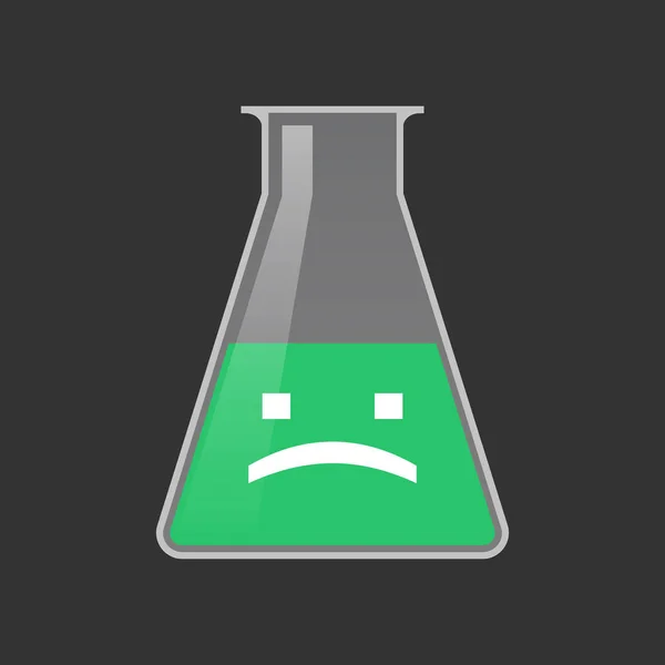 Isolated test tube with a sad text face