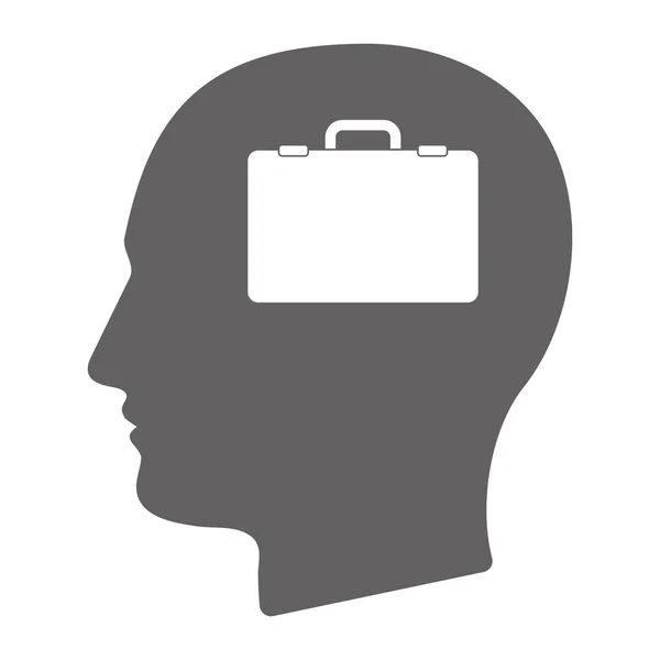 Isolated male head with  a briefcase — Stock Vector