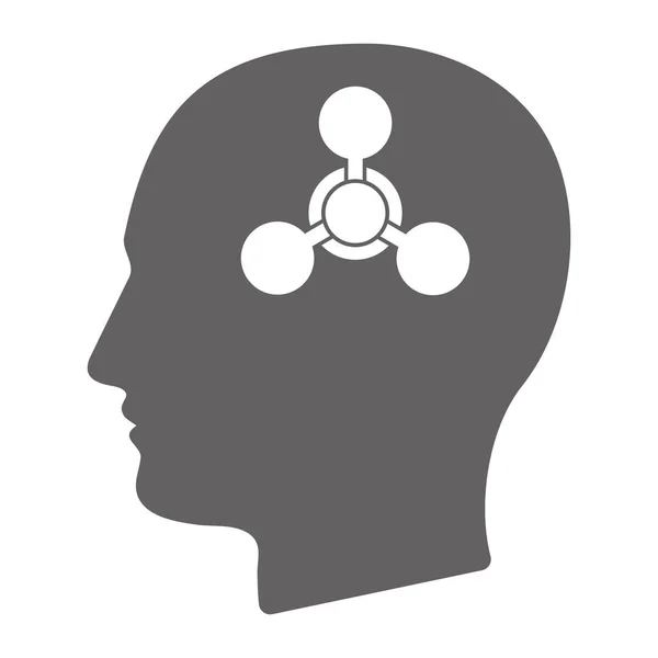 化学兵器記号で分離された男性の頭部 — ストックベクタ