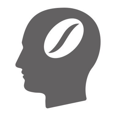 Kahve çekirdeği ile izole erkek baş