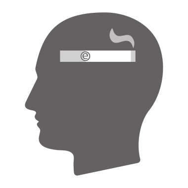 Elektronik sigara ile izole erkek baş