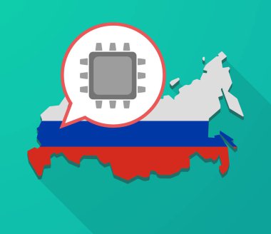 Uzun bir cpu ile gölge Rusya harita