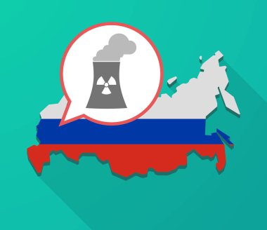 Uzun bir nükleer güç istasyonu ile Rusya harita gölge