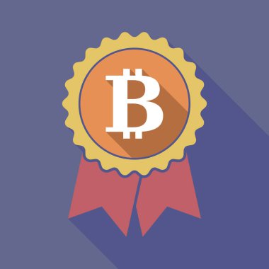 Uzun gölge rozet biraz bozuk para işareti ile