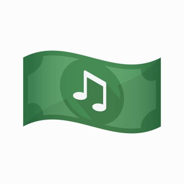 Bir not müzik ile izole banknot