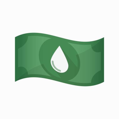 Bir kan damlası ile izole banknot